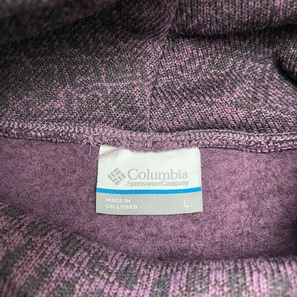 Columbia Pullover Sweater Season Women Medium Purple Geometric Turtleneck Casual - Picture 3 of 11